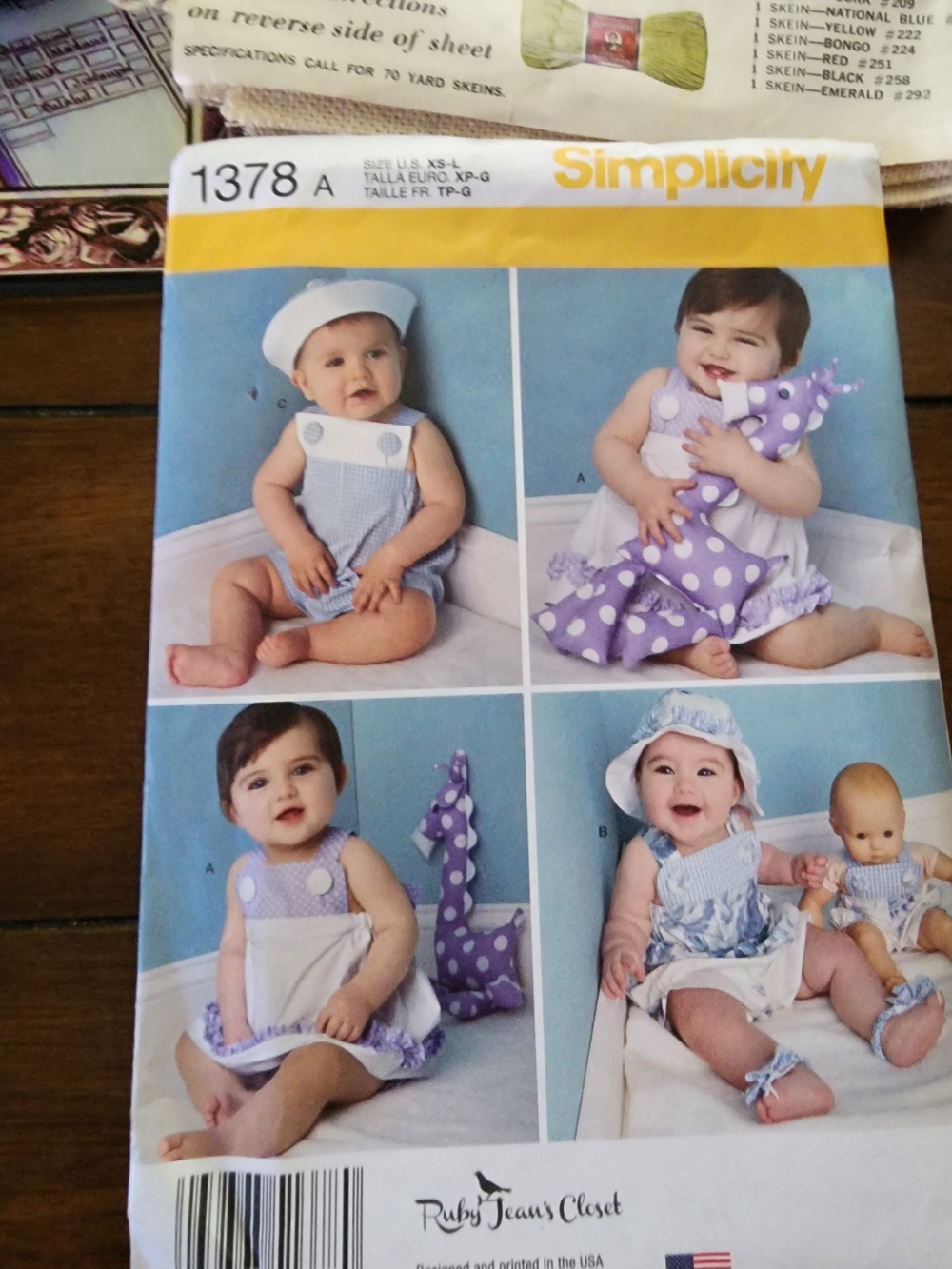 Simplicity Kids Matching Sets in Lavender and White - Pattern 1378